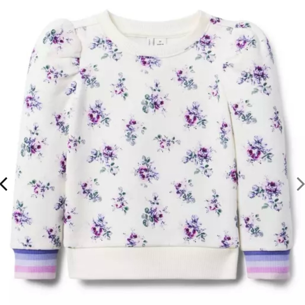 Floral puff sleeve sweatshirt